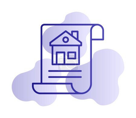 Illustration for House Document icon vector illustration - Royalty Free Image