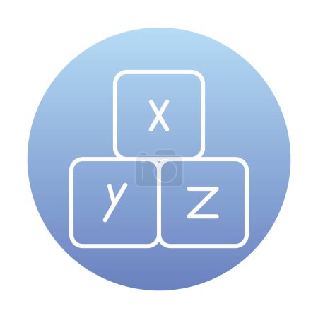 alphabet cubes web icon, vector illustration