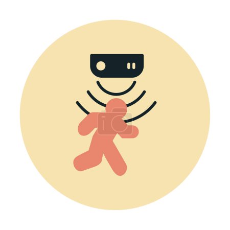 Illustration for Motion sensor icon, walking man web icon, vector illustration - Royalty Free Image