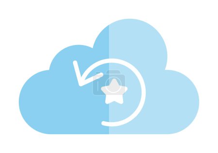 Illustration for Cloud with star and reload arrow. vector illustration - Royalty Free Image