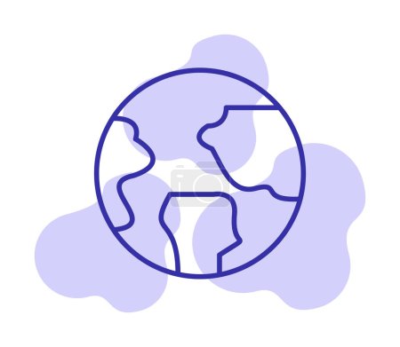 Téléchargez les illustrations : Illustration vectorielle de l'icône globe terrestre - en licence libre de droit