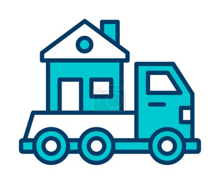 House truck delivery icon vector. Relocation service. Move home