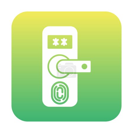 Illustration for Fingerprint Door Protection icon vector illustration - Royalty Free Image