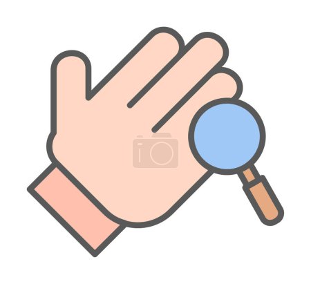 Illustration for Hand with a magnifier icon. Hygiene concept. vector illustration - Royalty Free Image