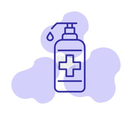 Ilustración de Web simple ilustración de una botella de desinfectante - Imagen libre de derechos