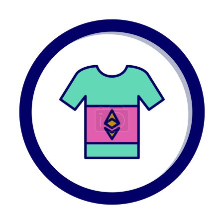 Ethereum signe en t-shirt. icône web illustration simple 