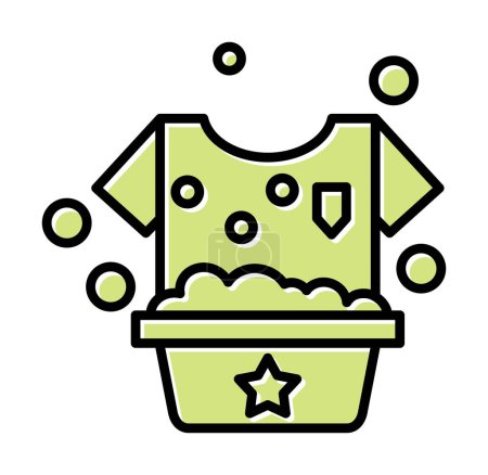 Illustration for Washing clothes simple icon, vector illustration - Royalty Free Image