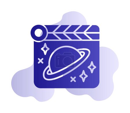 Téléchargez les illustrations : Space Film icon vector illustration - en licence libre de droit
