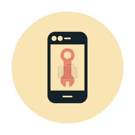 Téléchargez les illustrations : Illustration vectorielle de l'icône de réparation Smartphone - en licence libre de droit