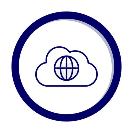 Illustration for World Cloud web service. Cloud Computing Icon. Simple glyph style. - Royalty Free Image