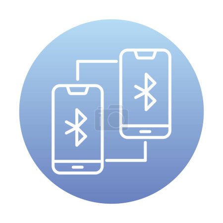 Téléchargez les illustrations : Téléphones connectés à l'illustration vectorielle de concept Bluetooth - en licence libre de droit