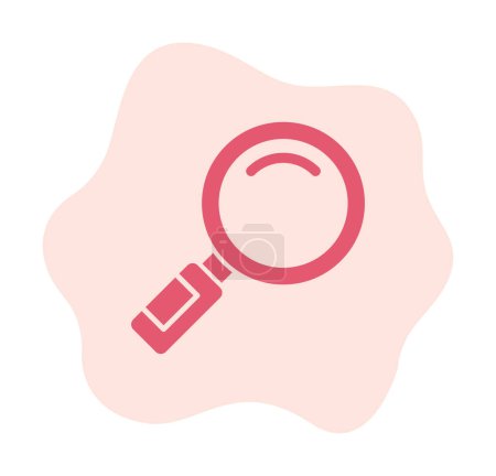 Illustration for Magnifying glass icon in flat style. Search loupe color icon. Vector illustration - Royalty Free Image