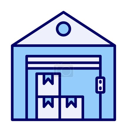 Ilustración de Ilustración simple del icono de vector de almacén para web - Imagen libre de derechos