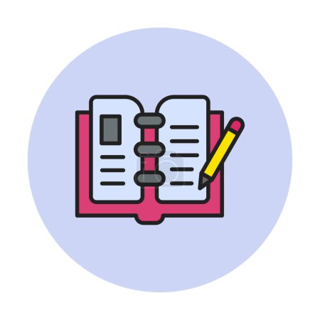 Illustration for Open book and pencil icon, vector illustration - Royalty Free Image