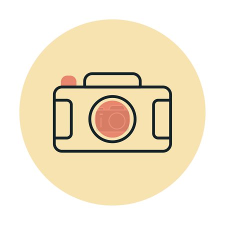 Téléchargez les illustrations : Caméra. icône web illustration simple - en licence libre de droit