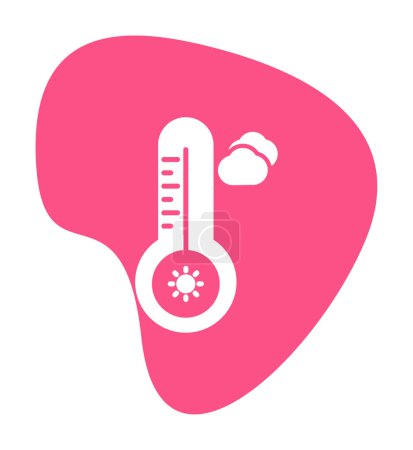 Ilustración de Termómetro con icono de temperatura caliente - Imagen libre de derechos