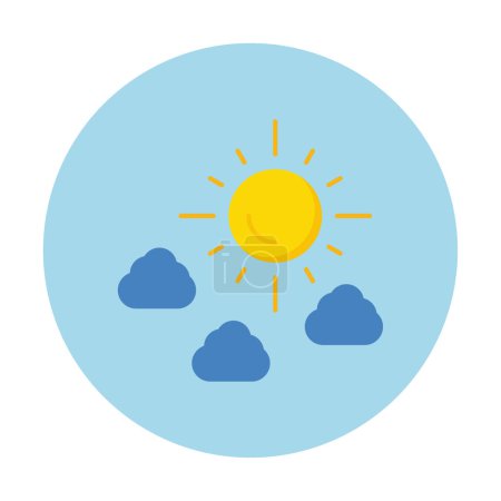 Ilustración de Sol con nubes icono vector ilustración - Imagen libre de derechos