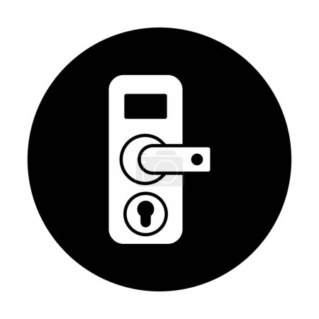 Illustration for Door handle and keyhole icon, vector illustration - Royalty Free Image