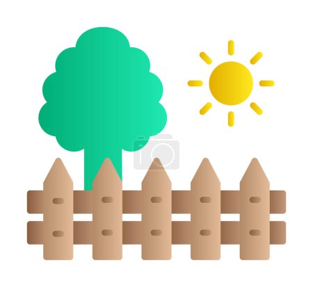 Illustration for Fence web icon vector illustration - Royalty Free Image