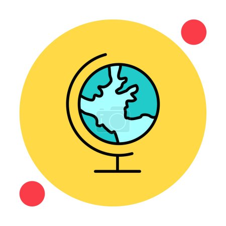 Téléchargez les illustrations : Icône de globe, illustration vectorielle design simple - en licence libre de droit