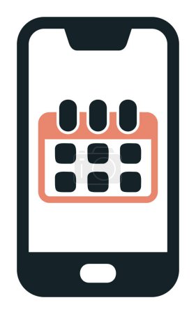 Ilustración de Smartphone Calendario vector ilustración sobre fondo blanco - Imagen libre de derechos