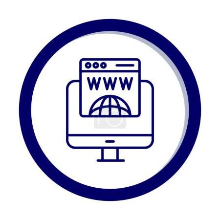 Ilustración de Registro de dominio icono web vector ilustración - Imagen libre de derechos