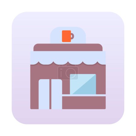 Téléchargez les photos : Icône de bâtiment de café, illustration vectorielle design simple - en image libre de droit