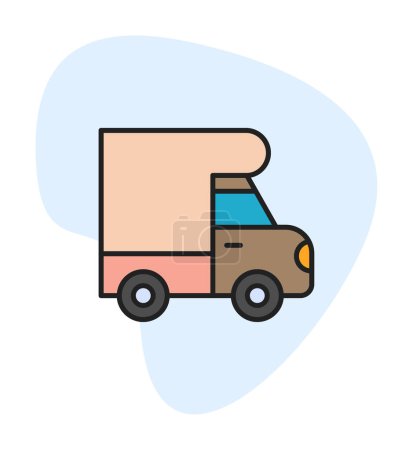 Illustration for Van flat vector icon - Royalty Free Image