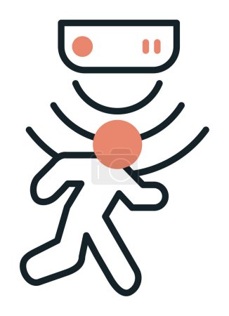 Ilustración de Icono del sensor de movimiento, hombre caminante icono web, vector de ilustración - Imagen libre de derechos