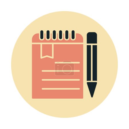 Illustration for Notepad icon isolated on abstract backround vector - Royalty Free Image