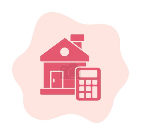 Haus-Kosten-Rechner-Symbol, bunte Vektorillustration