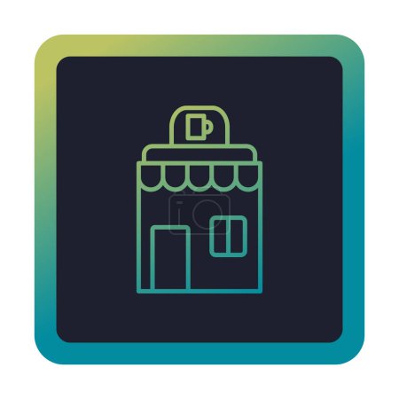 Illustration for Cafe building icon, vector illustration simple design - Royalty Free Image