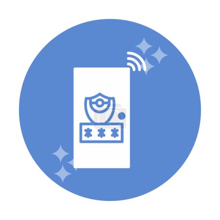 Illustration for Home Protection concept password icon, wifi, vector illustration - Royalty Free Image