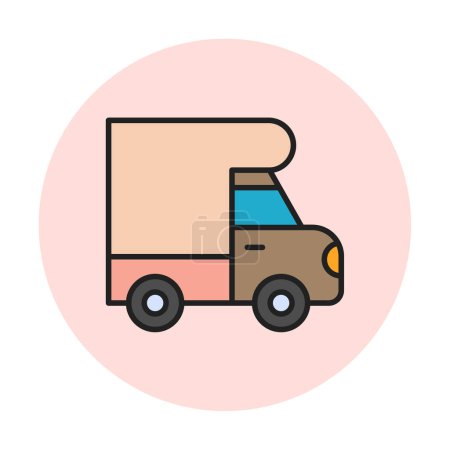 Illustration for Van flat vector icon - Royalty Free Image