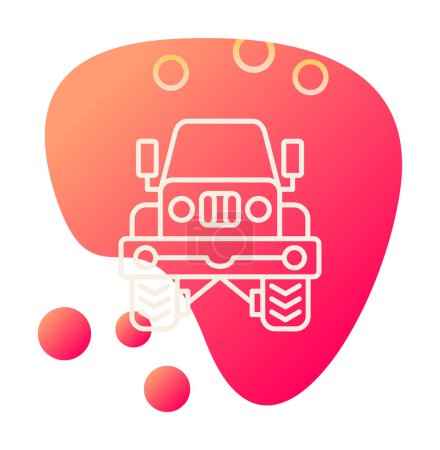 Téléchargez les photos : Vue de face de l'icône Jeep, Illustration vectorielle - en image libre de droit
