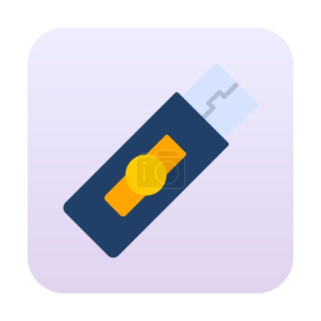 Téléchargez les illustrations : Flash USB icône simple pour le web. - en licence libre de droit