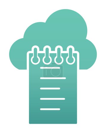 Ilustración de Nube línea de datos icono vector ilustración - Imagen libre de derechos