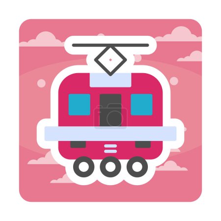 Illustration for Tram sign icon. Trendy Tram sign logo - Royalty Free Image