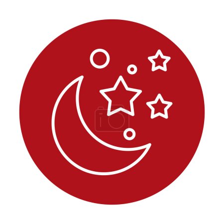 Téléchargez les illustrations : Lune et étoiles. icône web illustration simple - en licence libre de droit