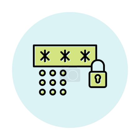 Téléchargez les illustrations : L'icône couleur de sécurité du mot de passe - en licence libre de droit