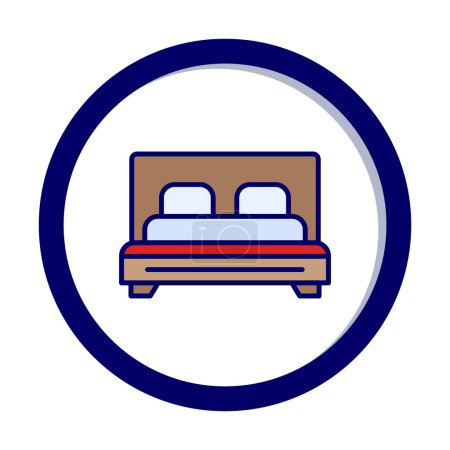 Illustration for Bed with pillows vector icon modern simple design - Royalty Free Image