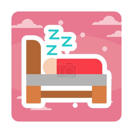 Illustration for Sleeping bed icon vector illustration - Royalty Free Image
