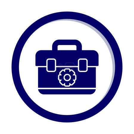 Téléchargez les photos : Boîte à outils, icône plate, illustration vectorielle - en image libre de droit
