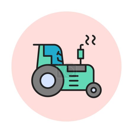Téléchargez les illustrations : Tracteur icône vecteur web illustration - en licence libre de droit