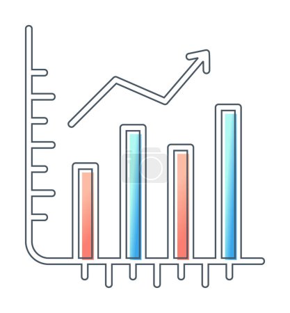 Illustration for Stocks Growth. web icon simple illustration - Royalty Free Image