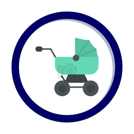 Ilustración de Bebé cochecito icono, vector de ilustración - Imagen libre de derechos