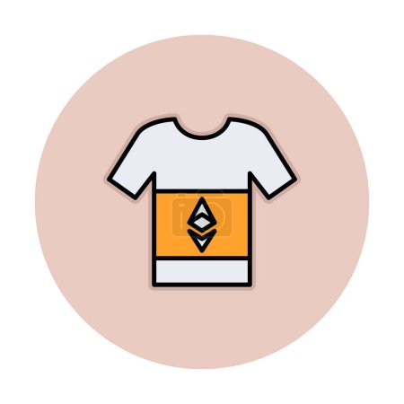 Signo de Etereum en la camiseta. icono web ilustración simple 