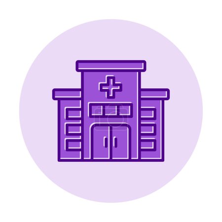 Téléchargez les illustrations : Élément icône bâtiment hôpital simple - en licence libre de droit