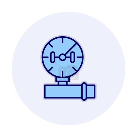 Illustration for Measure manometer icon flat vector. Gas pressure. Air gauge isolated - Royalty Free Image