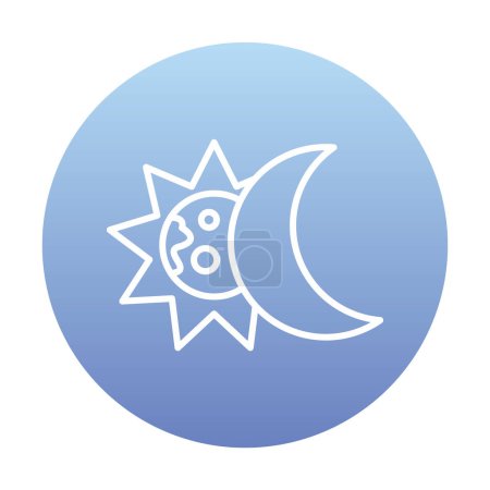 Téléchargez les illustrations : Icône solide de la lune et du soleil. Eclipse, illustration vectorielle - en licence libre de droit